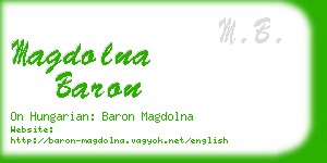 magdolna baron business card